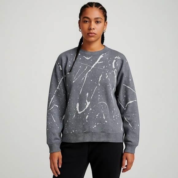 Beams Plus Tops - Beans plus x Issey Miyake Gray Splatter Design Men's Sweater